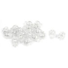 Clear Plastic Round Toggle Spring Loaded Rope Cord Locks Fastener 20Pcs