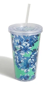 J Crew Tumbler With Straw/Rose Floral - Picture 1 of 1