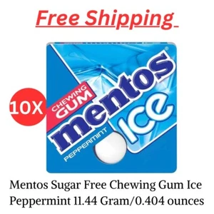 Confezione da 10 gomme da masticare ghiaccio senza zucchero X Mentos menta piperita 11,44 grammi/halal - Foto 1 di 1