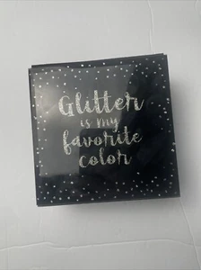 Black Square Jewelry Trinket Box “Glitter Is My Favorite Color” Velvet Interior - Picture 1 of 8