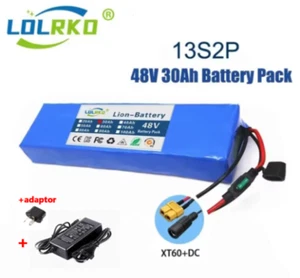 48V 30Ah Li-lon Battery Pack 13S2P 1000W High Power Battery 54.6V 30000mAh BMS - Picture 1 of 14