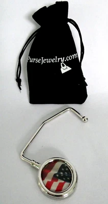 Патриотический флаг США сумочки вешалка крюк - новый в бархатной сумке - Изображение 1 из 3