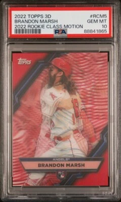 2022 Topps 3D Brandon Marsh Rookie Class Motion PSA 10 Pop 5 - Image 1 of 3