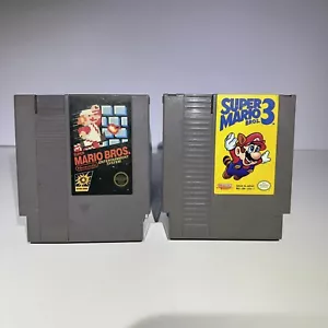 Retro Nintendo NES Super Mario Bros. 1 & 3 Tested In Good Condition - Picture 1 of 4