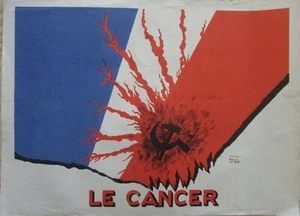 40 x 30 ANTI-COMMUNISM CANCER PROPAGANDA POSTER by Paul IRIBE - Picture 1 of 1