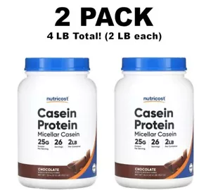 Nutricost, Casein Protein, 2 PACK, Chocolate, 2 lb (907 g) each (4 lb total!) - Picture 1 of 3