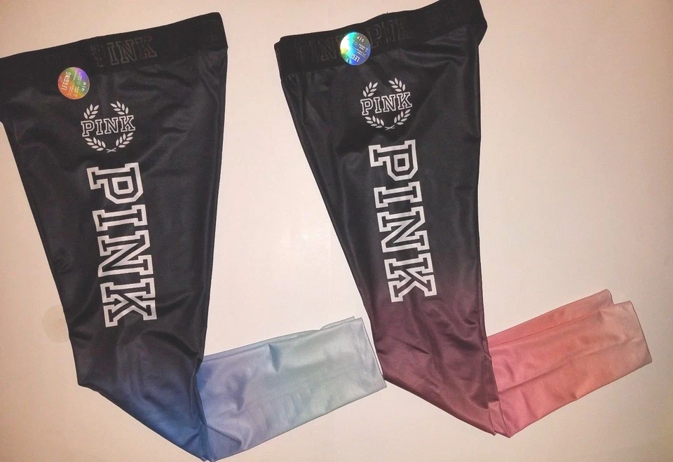Victorias Secret Rosa Ultimate Yoga Leggings XS S M L Ombre Azul Negro Logo LO ÚLTIMO Foto 1 de 2