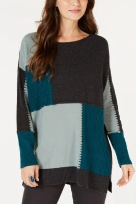 Suéter Túnica Style & Co Nuevo con Etiquetas Parche Bloqueo de Colores Raro Emer Combo Talla Grande Esmeralda Foto 1 de 4