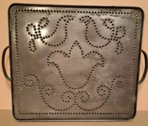 HTF Pfaltzgraff Yorktowne Tinsmith Rectangular Punched Tin Trivet/Lid: Rustic - Picture 1 of 15