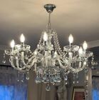 Modern Crystal Chandelier with 10 Lights Droplet Elegant Glass Ceiling Light