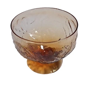 Orange Sherbert Crinkle Glas Schüssel 4" hoch x 4,5" breit - Bild 1 von 5
