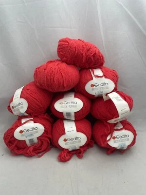 Lot Of 8 Gedifra Yarn New Age Red 2141 Made in Italy Polyamid Nylon New Skeins - Image 1 of 4