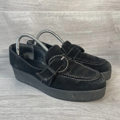 LK Bennett Zapatos Mujer Negro Reino Unido Talla 6.5 (EU 40) Gamuza Hebilla Mocasín Zapato Foto 1 de 4