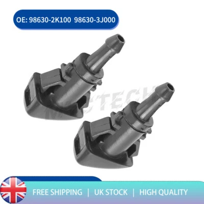 Windscreen Washer Jet Pair for Hyundai i20 i30 ix35 Santa Fe Tucson Kia Sportage - Image 1 of 4