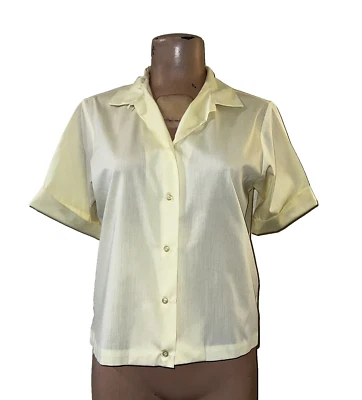 Blusa Top Camisa Vintage 1950-60 Rockabilly Pin Up Manga Corta Mujer Recortada M Foto 1 de 4