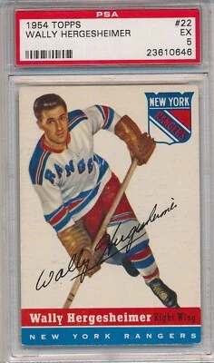 1954 TOPPS #22 WALLY HERGESHEIMER - PSA 5 EX (SVSC) - CENTERED! - Image 1 of 2