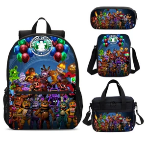 Lote de Mochila Escolar Estudiantil Five Nights at Freddy's Bolsa de Almuerzo Aislada Estuche para Plumas - Imagen 1 de 19