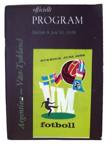 Programa Mundial Argentina v Alemania Occidental 1958 Original - Imagen 1 de 3