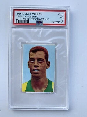 1966 Carlos Alberto HOF Editorial Sicker Campeonato del Mundo “Raro” PSA Foto 1 de 2