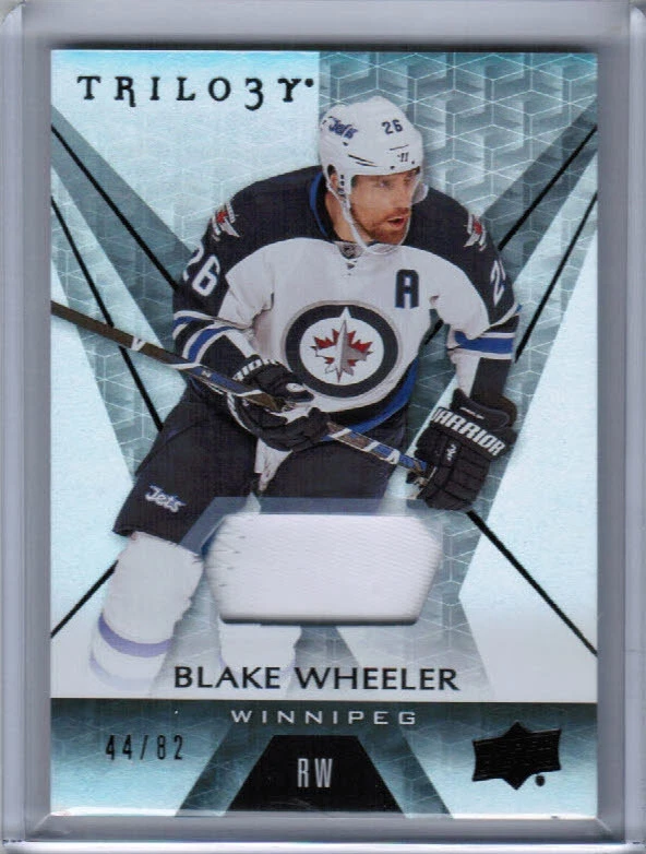 16/17 UD TRILOGY BLAKE WHEELER #43 BLACK PRIME PATCH PARALLEL /82 WINNIPEG JETS - Image 1 of 1