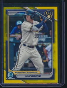 Mike Boeve 2024 Bowman Chrome Prospect REFRACTOR AMARILLO #/75 CERVECEROS Rookie RC - Imagen 1 de 1