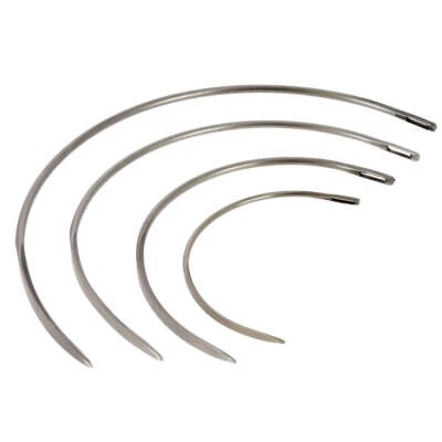 Lot de 4 aiguilles courbes pour coudre le cuir pointe TRIANGLE - K4 - Photo 1/3