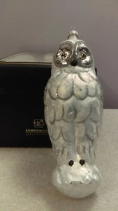 Christmas ornament glass Silver Owl Komozja family CH1546 - Picture 1 of 8