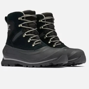 Sorel Men’s Buxton Lace Waterproof Winter Boots Size 14 Black Suede 200g EUC - Picture 1 of 9
