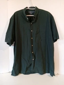 Vntg Ralph Lauren Greggor Shirt Men XL Green Pin Check Short Sleeve Button Down - Picture 1 of 8