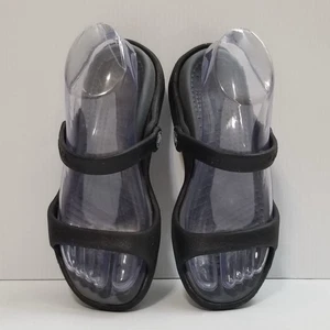 Crocs Cleo Sz 6 Women’s Black Gray Slip On Strappy Comfort Sandals - Picture 1 of 13