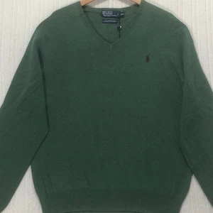 Polo Ralph Lauren Pima Cotton V-Neck Sweater Pullover Green XXL - Picture 1 of 8