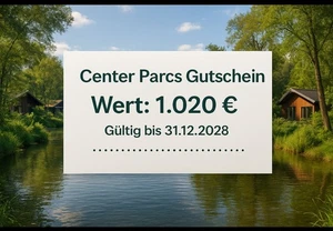 Center Parcs Gutschein – Wert 1.020 € – gültig bis 31.12.2028 - Bild 1 von 1