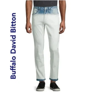Buffalo Ash-X Dip Dyed Slim Stretch Jeans Distressed NWT David Bitton 33 X 30 - Picture 1 of 8