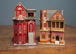 VTG San Francisco Music Box Company Red Victorian House Trinket Jewelry Box lot - Picture 1 of 11