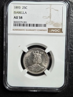 Beautiful 1893 Isabella Commemorative Quarter Dollar NGC Graded AU 58 - Image 1 of 2