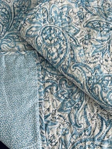 Lauren Ralph bleu floral cachemire roi oreiller chamois coton Qulited chic cottage 2 - Photo 1/5