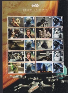 GB 2015 Royal Mail Smiler Sheet Star Wars Heroes & Villains LS96 MNH - Picture 1 of 1