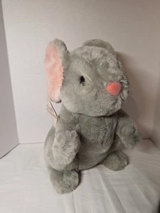 Plüsch Creations Vintage 80er Plüsch Maus grau rosa Morgan Mouse 13 Zoll Korea - Bild 1 von 10