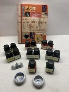 Calligraphers bible book as new and 14 x ink pots bulk lot art calligraphy - Picture 1 of 7