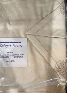 Hedaya Linens, Dinner Napkins & Placemats Ivory Placemats - Set of 4 each - Picture 1 of 4