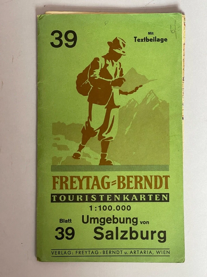 Vintage, Freytag-Berndt 1:100,000 scale Austrian Map, 39,  Salzburg Area - Image 1 of 1