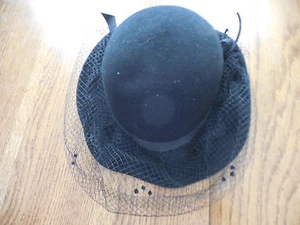 vintage black felt hat with veil Excello - Picture 1 of 4