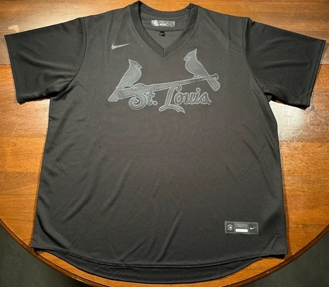 St. Louis Cardinals Nike Engineered Black Jersey MLB Baseball 2XL Cover