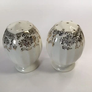 Limoges Lyric 22K Warranted Oval Ivory Salt And Pepper Shakers No Stopper - Picture 1 of 10