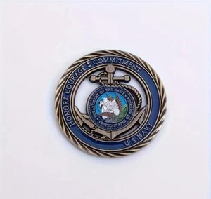 United States Navy Military Challenge Coin Collectable Honor Courage Commitment - Imagen 1 de 4