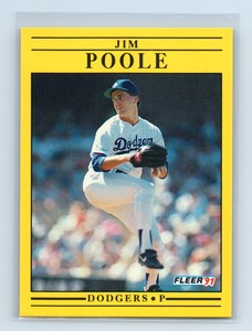 1991 Fleer Jim Poole Rookie Los Angeles Dodgers #217