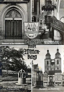 08-790 Ansichtskarte Lutherstadt Wittenberg Elbe Schloßkirche Markt Stadtkirche - Bild 1 von 1
