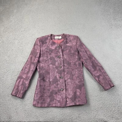 Blazer Calvin Klein Mujer 8 Vintage Hecho en EE. UU. Floral Botón Manga Larga Foto 1 de 4