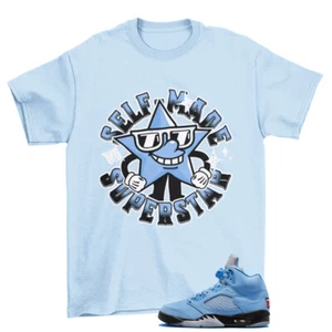 Selbst hergestelltes Shirt blau passend zu Jordan 5 Retro Universität blau/DV1310-401 - Bild 1 von 2