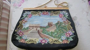Rare Vintage large petit point purse evening bag - Picture 1 of 12